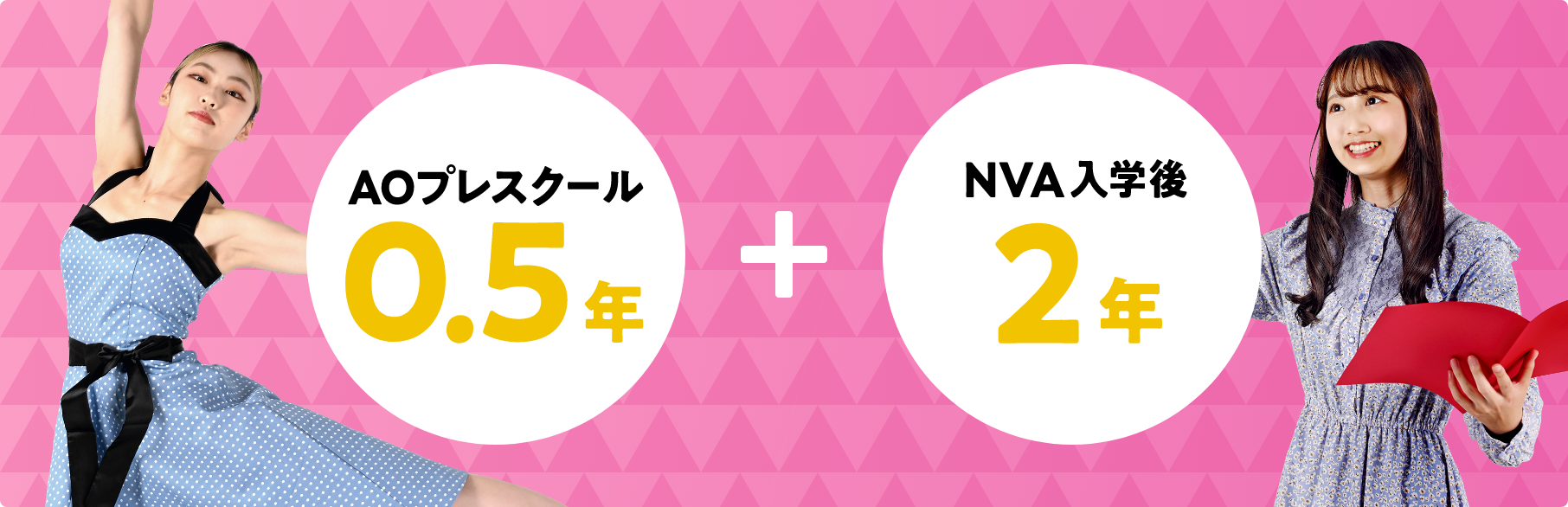 AOプレスクール0.5年+NVA入学後2年